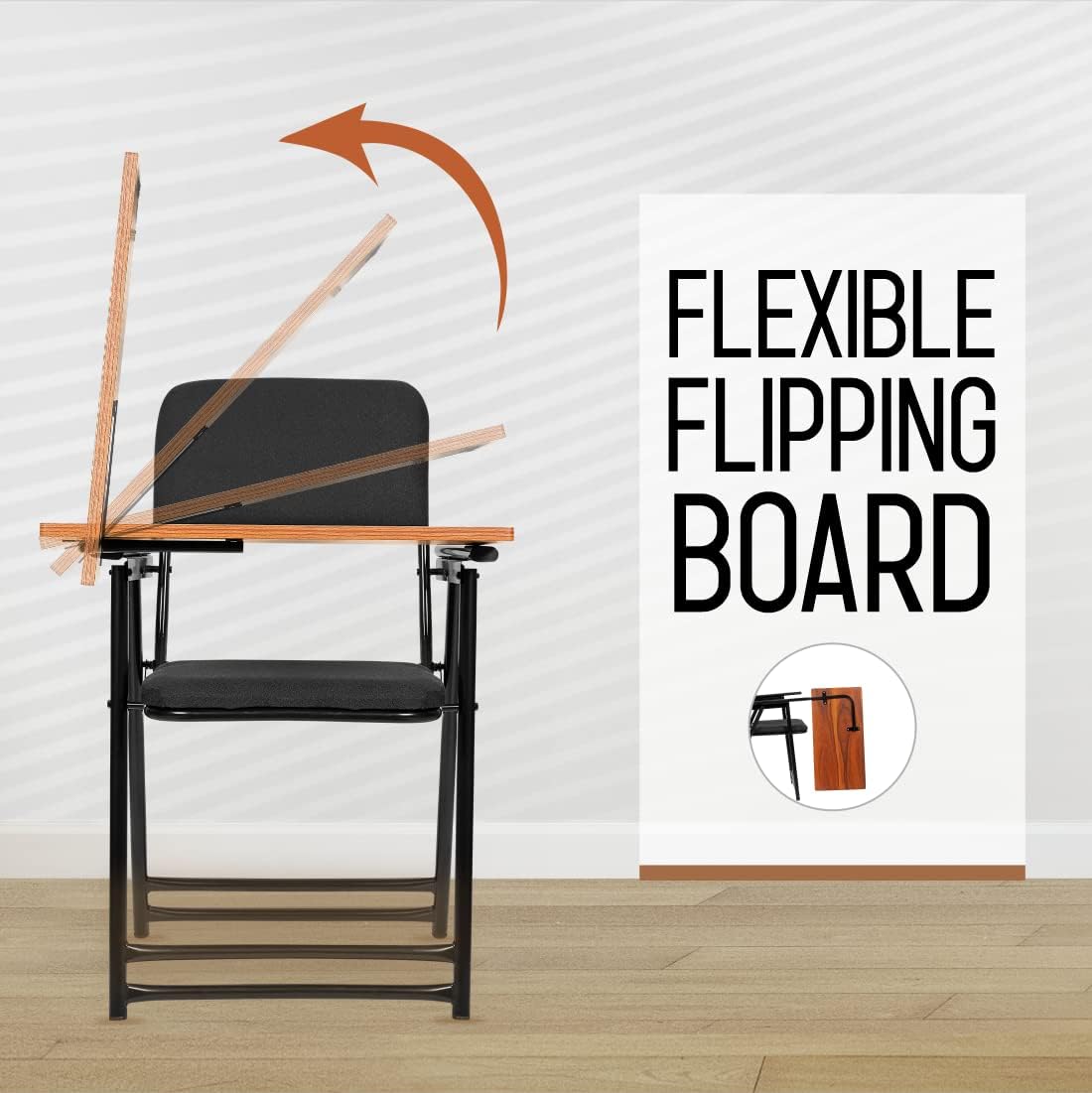 DA URBAN MARX FOLDING STUDY CHAIR WITH WRITING PAD