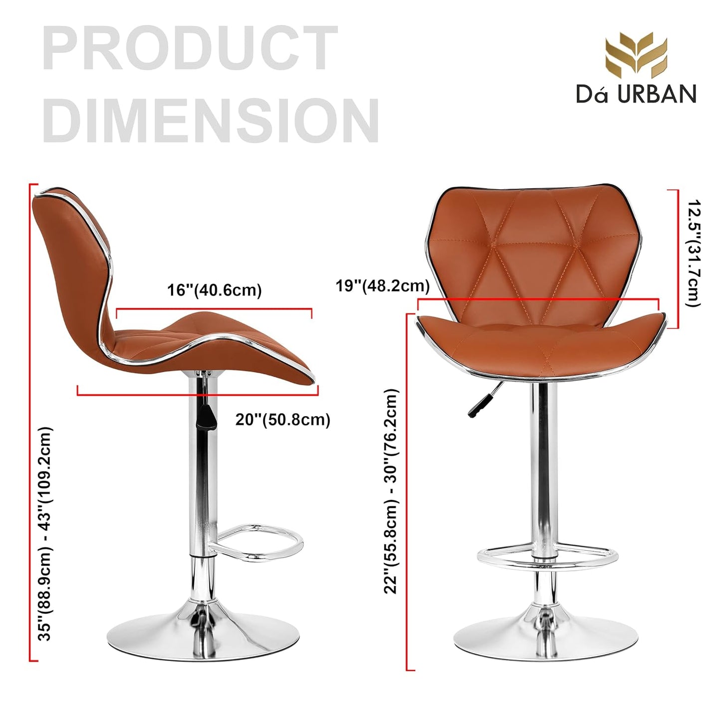 DA URBAN EMBER REVOLVING BAR STOOL