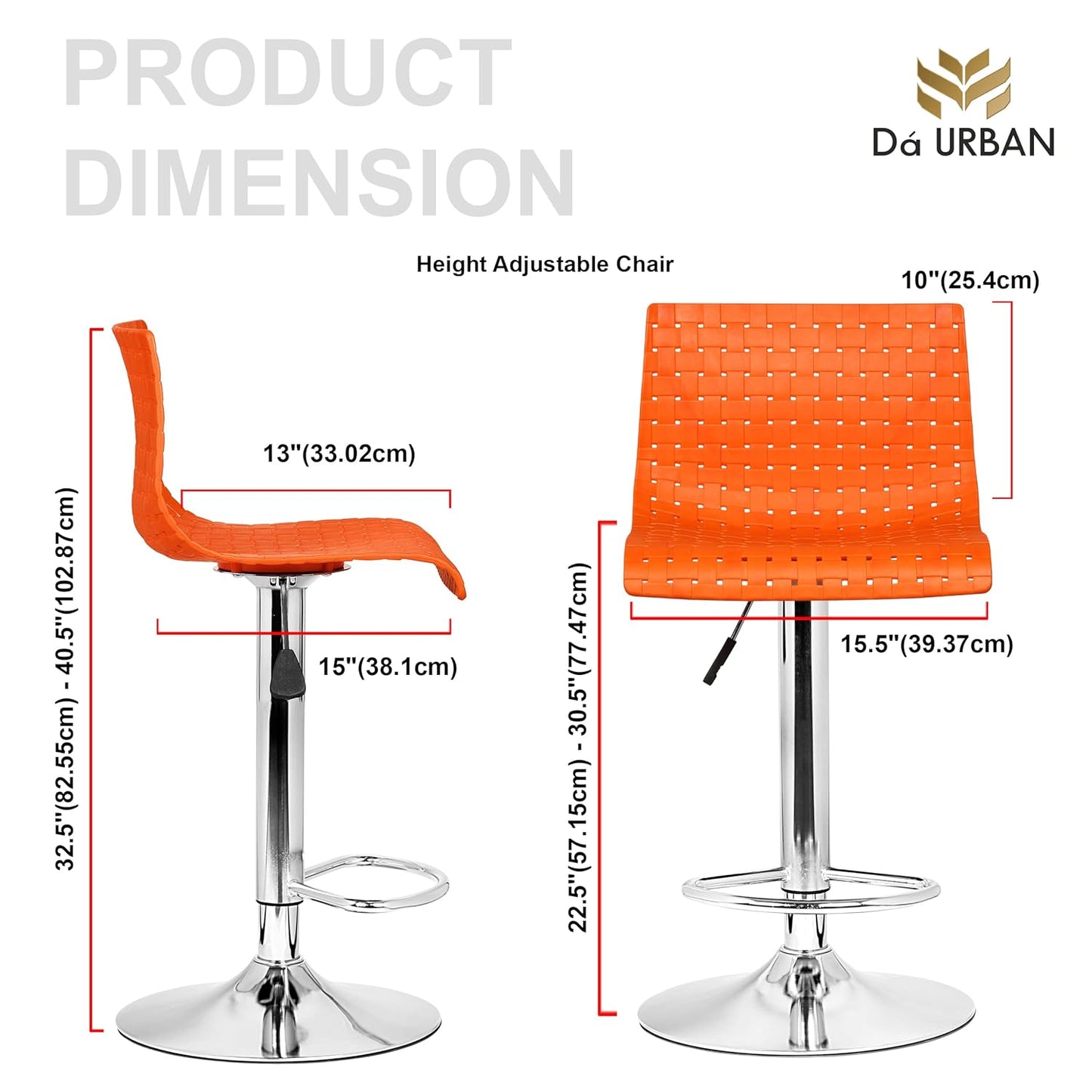 DA URBAN® PRESHO HEIGHT ADJUSTABLE BAR STOOL