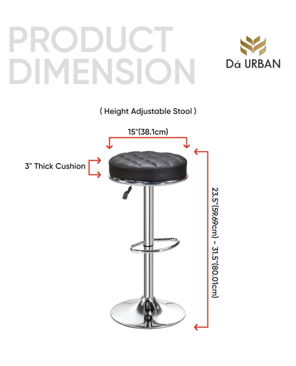 DA URBAN® KATLI HEIGHT ADJUSTABLE & REVOLVING BAR STOOL PACK OF 2