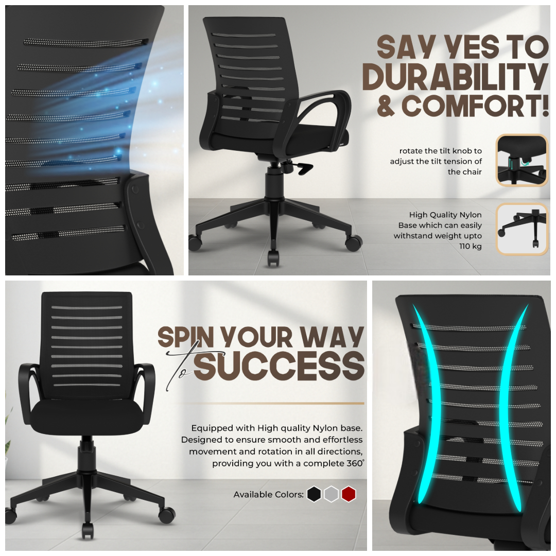 DA URBAN® TULIP MESH REVOLVING CHAIR